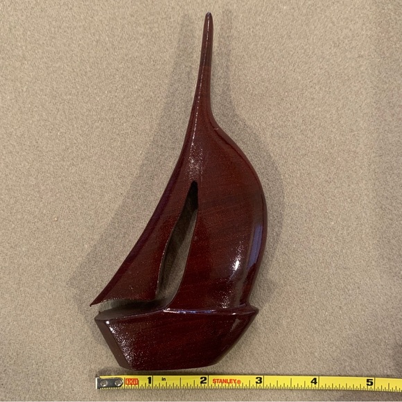 New Medford Mahogany Creations Genuine Barbados Mahogany Wood FISH and SAILBOAT - Picture 9 of 16